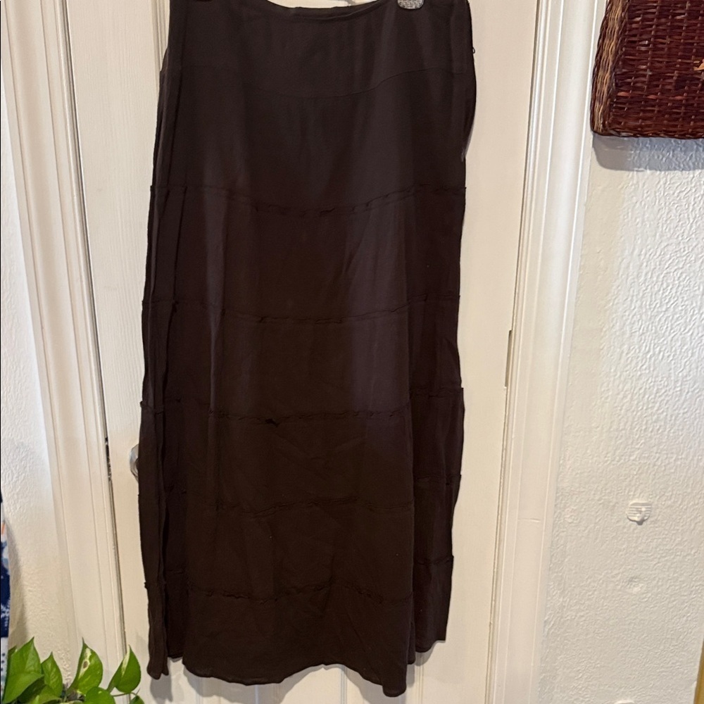 AGB Women's Elegant Brown Maxi Skirt